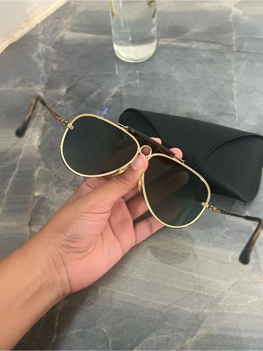Ray-Ban Aviator Sunglasses in Black and Gold